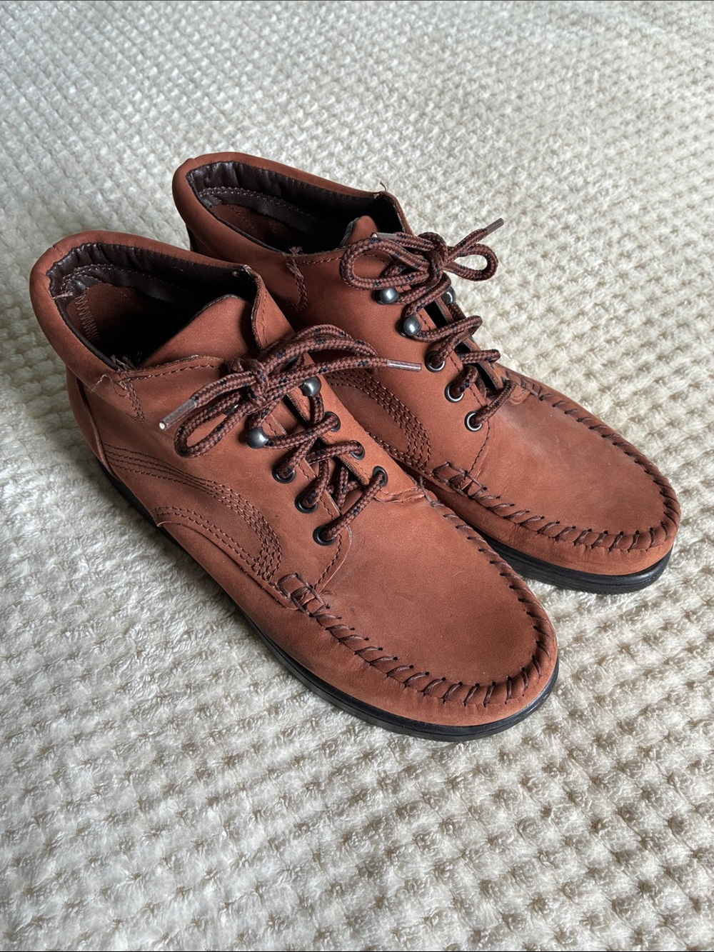 Dexter women’s Brown Leather Moc Toe Lace-Up Shoes Used with love Size 8.5M